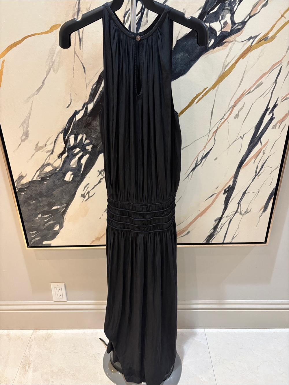 Ramy Brook Black Sleeveless Pleated Maxi Dress - Picture 2 of 3